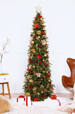 5.5' Pre-Lit Gold And Red Artificial Pine Christmas Tree – Clear LED Lights 11 5.5' Pre-Lit Gold And Red Artificial Pine Christmas Tree – Clear LED Lights -Christmas Decoration Shop dezy2018 et hist 5520234 82686.1587644093