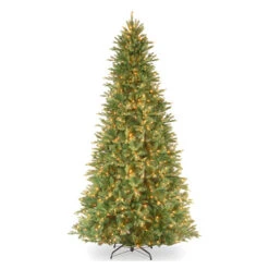 Christmas Central 12’ Pre-Lit Slim Giant Tiffany Fir Artificial Christmas Tree, White Lights