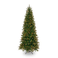 Christmas Central 9' Pre-Lit Slim Tiffany Fir Artificial Christmas Tree, Clear Lights