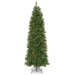 Christmas Central 7.5’ Pre-Lit Pennington Fir Pencil Artificial Christmas Tree, Clear Lights