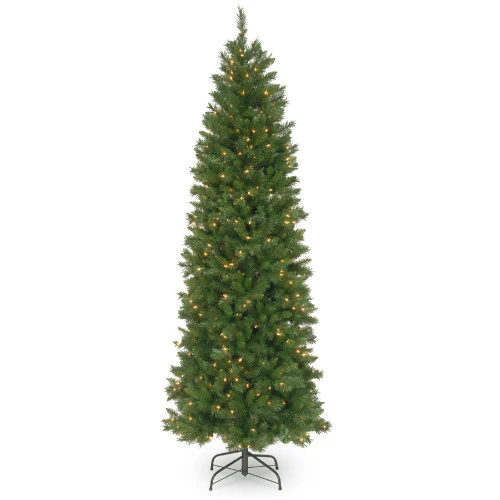 Christmas Central 7.5’ Pre-Lit Pennington Fir Pencil Artificial Christmas Tree, Clear Lights 3 Christmas Central 7.5’ Pre-Lit Pennington Fir Pencil Artificial Christmas Tree, Clear Lights