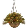 Christmas Central 20" Pre-Lit Artificial Pine Christmas Hanging Basket With Berries - Warm White LED Lights/BO -Christmas Decoration Shop dnat cw7 300 20h b1 26654.1665261426