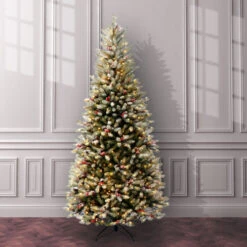 Christmas Central 7.5 Ft. Dunhill(R) Fir Slim Tree With Clear Lights -Christmas Decoration Shop dnat duf 301 75 2 25262.1631812948