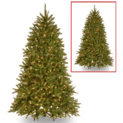 6.5’ Pre-Lit Dunhill Fir Artificial Christmas Tree – Multi-Color/Warm White LED Lights