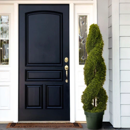 4' Potted Artificial Double Spiral Cedar Topiary Tree 4 4' Potted Artificial Double Spiral Cedar Topiary Tree - Image 2