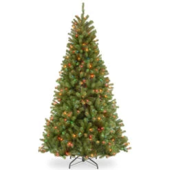 Christmas Central 6.5’ Pre-lit North Valley Spruce Artificial Christmas Tree, Multicolor Lights