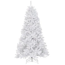 Christmas Central 7.5โ Pre-Lit White Slim North Valley Spruce Artificial Christmas Tree, Clear Lights