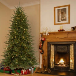 Christmas Central 7.5’ Pre-Lit Easton Spruce Medium Artificial Christmas Tree, Multicolor LED Lights -Christmas Decoration Shop dnat peat3 d00 75 3 19597.1587645163