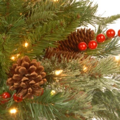 Christmas Central 6' Pre-Lit Potted Pencil Colonial Fir Artificial Christmas Half Wall Tree, Clear Lights -Christmas Decoration Shop dnat peco8 361 60ht 3 22849.1587645164