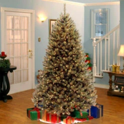 7.5 Ft. Rocky Ridge Medium Pine Tree With Clear Lights -Christmas Decoration Shop dnat rrmh1 75lo 2 59163.1631812949