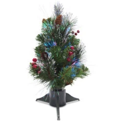 Christmas Central 18" Pre-Lit Full Crestwood Spruce Artificial Christmas Tree, Multicolor LED Lights