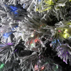 Christmas Central 3' Pre-lit Potted Evergreen Flocked Artificial Christmas Tree, Fiber Optic Lights -Christmas Decoration Shop dnat szef7 100l 36 1 2 05946.1587644856