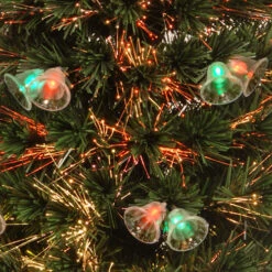 Christmas Central 3' Pre-lit Potted Double Bell Artificial Christmas Tree, Fiber Optic Lights -Christmas Decoration Shop dnat szfx7 165l 36 3 34874.1663860523