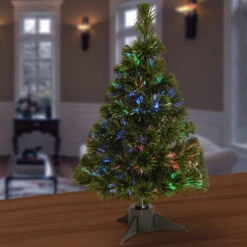 Christmas Central 2' Pre-Lit Ice Artificial Fiber Optic Christmas Tree, Multicolor LED Lights -Christmas Decoration Shop dnat szi7 172 24b 1 3 68335.1587645073