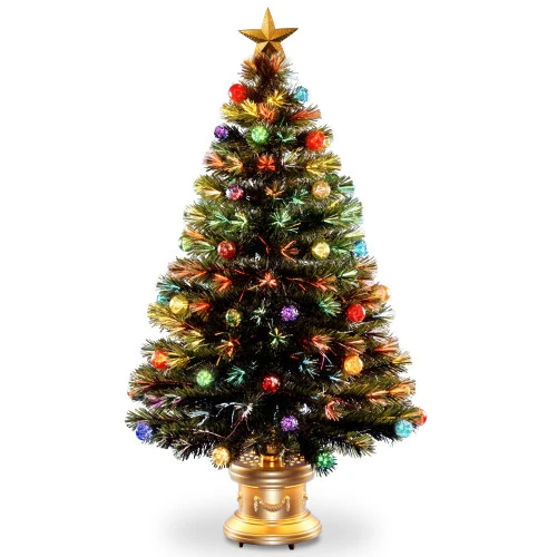 Christmas Central 48" Pre-Lit Medium Fiber Optic Artificial Ornamented Christmas Fireworks Tree, LED Lights 3 Christmas Central 48" Pre-Lit Medium Fiber Optic Artificial Ornamented Christmas Fireworks Tree, LED Lights