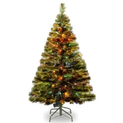 4' Pre-Lit Medium Fiber Optic Artificial Christmas Tree - Multicolor LED Lights