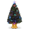 3' Pre-Lit Medium Fiber-Optic Artificial Christmas Tree With Stars - Multicolor LED Lights -Christmas Decoration Shop dnat szsx7 112l 36 1 19159.1587645145
