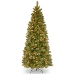 7' Pre-Lit Slim Tacoma Pine Artificial Christmas Tree - Clear Lights