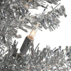 4' Pre-Lit Medium Silver Tinsel Artificial Christmas Tree - 70 Clear Lights -Christmas Decoration Shop dnat tt33 300 40 3 34999.1587645143