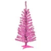 Christmas Central 4' Pre-Lit Medium Pink Tinsel Artificial Christmas Tree, Clear Lights -Christmas Decoration Shop dnat tt33 306 40 1 31423.1587645072