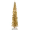 Christmas Central 7' Pencil Champagne Gold Tinsel Artificial Christmas Tree, Unlit