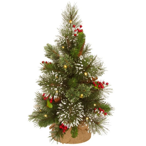 Christmas Central 18" Pre-Lit Medium Wintry Pine Artificial Christmas Tree, Warm White Lights 3 Christmas Central 18" Pre-Lit Medium Wintry Pine Artificial Christmas Tree, Warm White Lights