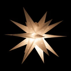 23" White Moravian Weatherproof Star Lantern Lamp, Multi-Point Hanging Decoration -Christmas Decoration Shop durable plastic star lantern moravian multi point lamp image 1