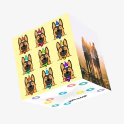 Kiwi Merry Christmas Cute German Shepherds Confetti-exploding Greetings Card