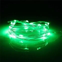 7.5 FT | 20 LED Battery Operated Green Fairy String Lights With Silver Wire