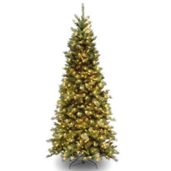 Christmas Central 7.5’ Pre-Lit Tiffany Fir Medium Artificial Christmas Tree, Clear Lights