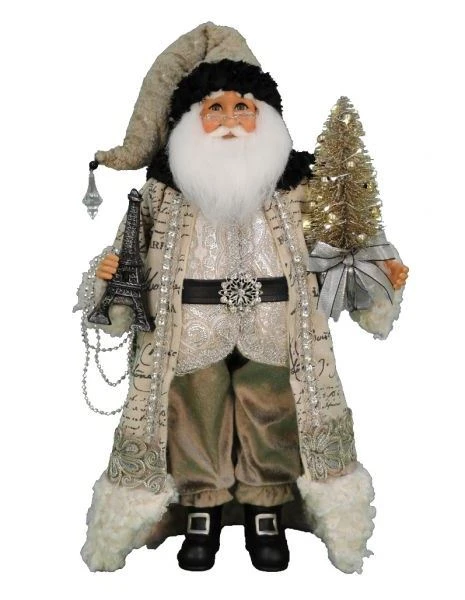 Karen Didion Santa - 18in - Lighted Paris Elegance 2020 3 Karen Didion Santa - 18in - Lighted Paris Elegance 2020