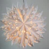 Quasimoon Pizzelle Paper Snowflake Lantern (32-Inch, White, Winter Wreath Snowflake Design) - Great With Or Without Lights - Holiday Snowflake Decorations