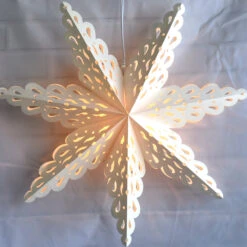 Pizzelle Paper Snowflake Lantern (32-Inch, White, Holiday Spirit Snowflake Design) - Holiday And Snowflake Decorations, Weddings, Parties, Home Decor -Christmas Decoration Shop large winter snowflake paper star lantern holiday spirit image 2