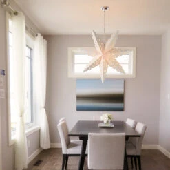 Pizzelle Paper Snowflake Lantern (32-Inch, White, Holiday Spirit Snowflake Design) - Holiday And Snowflake Decorations, Weddings, Parties, Home Decor -Christmas Decoration Shop large winter snowflake paper star lantern holiday spirit image 3