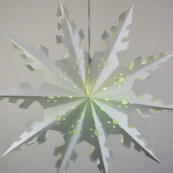 Pizzelle Paper Snowflake Lantern (32-Inch, White, Winter Peppermint Snowflake Design) - Great With Or Without Lights - Ideal For Holiday And Snowflake Decorations, Weddings, Parties, And Home Decor -Christmas Decoration Shop large winter snowflake paper star lantern peppermint image 2