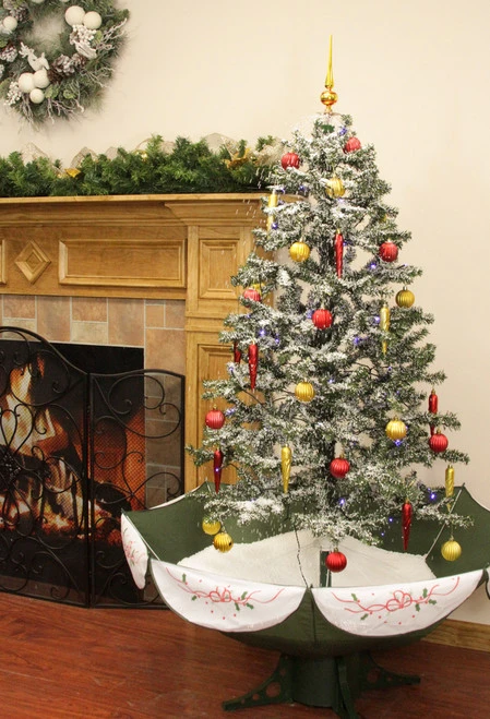 Northlight 5.5' Pre-Lit Medium Musical Snowing Artificial Christmas Tree With Umbrella Base - Blue LED Lights 4 Northlight 5.5' Pre-Lit Medium Musical Snowing Artificial Christmas Tree With Umbrella Base - Blue LED Lights - Image 2