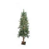 9' Pre-Lit Slim Traditional Woodland Alpine Artificial Christmas Tree - Clear Lights