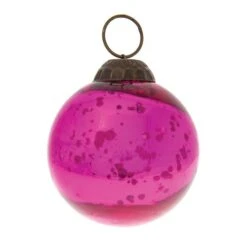 3-PACK | 2.5" Fuchsia Ava Mercury Glass Ball Ornament Christmas Holiday Decoration -Christmas Decoration Shop mercury glass ornament ava ball design fuchsia pink 03113040 7e99 4fc4 94d6 e4f0cedd5ada
