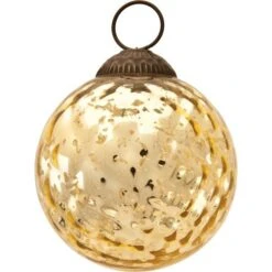 BLOWOUT 3" Gold Joy Mercury Disco Ball Glass Ornament Christmas Tree Decoration
