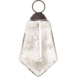 3-PACK | 3" Silver Kayla Mercury Glass Teardrop Ornament Christmas Tree Decoration -Christmas Decoration Shop mercury glass ornament kayla design square diamond shape silver b7aafc99 6144 4681 a84d 1b87303a4970