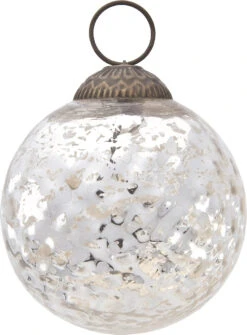 3-PACK | 3" Silver Joy Mercury Disco Ball Glass Ornament Christmas Tree Decoration -Christmas Decoration Shop mercury glass ornament lana design crackle motif silver 58152489 c8cf 4ee5 b5b4 f916aabb5bf6