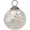 2.5" Silver Nola Mercury Glass Waved Ball Ornament Christmas Decoration -Christmas Decoration Shop mercury glass ornaments nola waved ball silver