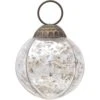 3" Silver Penina Mercury Glass Round Faceted Ornament Christmas Decoration