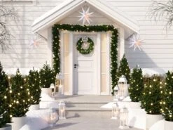 3-PACK 23" White Moravian Weatherproof Outdoor Plastic Star Lantern, With LED Bulbs And Lamp Cord Light Included -Christmas Decoration Shop moravian 3aa82348 527c 4c7f a7a9 24dc76bcc4d2