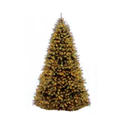 12' Pre-Lit Downswept Douglas Fir Artificial Christmas Tree - Multicolor Lights