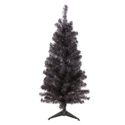 Northlight 4' Holographic Brown Slim Artificial Tinsel Christmas Tree - Unlit 3 Northlight 4' Holographic Brown Slim Artificial Tinsel Christmas Tree - Unlit