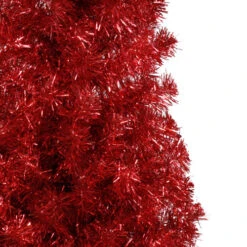 Northlight 6' Pencil Red Tinsel Artificial Christmas Tree - Unlit 9 Northlight 6' Pencil Red Tinsel Artificial Christmas Tree - Unlit -Christmas Decoration Shop northlight b83511 2 47521.1669452425