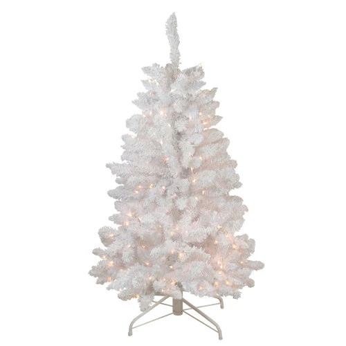Northlight 4' Pre-Lit Slim Flocked Artificial Christmas Tree - Clear Lights 3 Northlight 4' Pre-Lit Slim Flocked Artificial Christmas Tree - Clear Lights