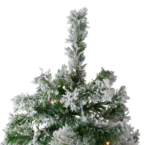 Northlight 7.5' Pre-Lit Medium Flocked Winter Park Fir Artificial Christmas Tree - Warm Clear LED Lights 5 Northlight 7.5' Pre-Lit Medium Flocked Winter Park Fir Artificial Christmas Tree - Warm Clear LED Lights - Image 3