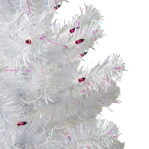 Northlight 3' Pre-Lit White Medium Iridescent Pine Artificial Christmas Tree - Purple Lights 4 Northlight 3' Pre-Lit White Medium Iridescent Pine Artificial Christmas Tree - Purple Lights - Image 2